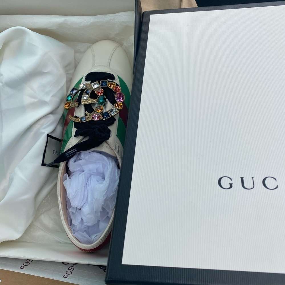 NWOT GUCCI FALACER PATENT LEATHER SNEAKERS - Picture 3 of 4